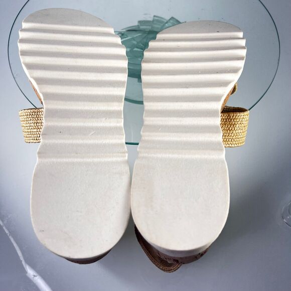 Steve Madden Bandi platform Sandals Cork ankle strap boho wedge - Picture 3 of 9